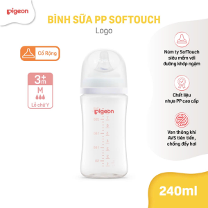 Binh Sua Pp Softouch Baby Friendly World Pigeon Hoa Tiet Logo 240ml