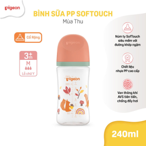 Binh Sua Pp Softouch Baby Friendly World Pigeon Hoa Tiet Mua Thu 240ml