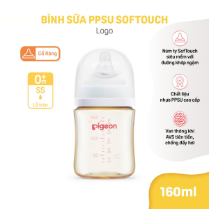 Binh Sua Ppsu Softouch Baby Friendly World Pigeon Hoa Tiet Logo 160ml