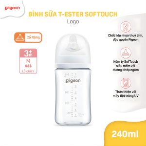 Binh Sua T Ester Softouch Baby Friendly World Pigeon Hoa Tiet Logo 240ml