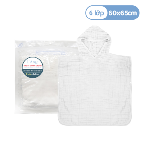 Áo choàng tắm 6 lớp có nón cho bé 60x65cm 6 Ao Choang Tam 6 Lop Co Non Cho Be 60x65cm 3