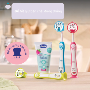 Bàn chải đánh răng Hà mã hồng Chicco 3-6Y 9 Ban Chai Danh Rang Ha Ma Hong Chicco 3 6y 4