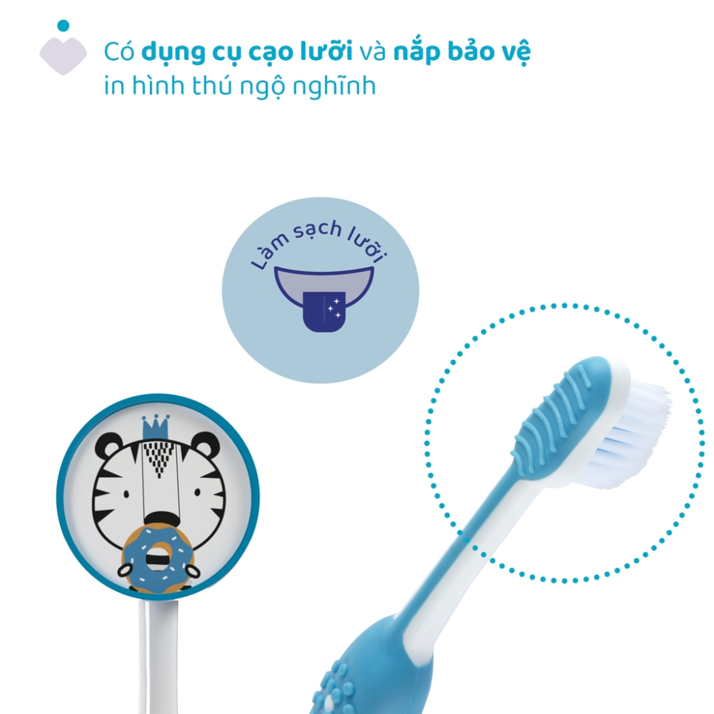 Bàn chải đánh răng Hổ xanh Chicco 3-6Y 4 Ban Chai Danh Rang Ho Xanh Chicco 3 6y 4