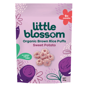 Banh Puffs Gao Lut Huu Co Little Blossom Vi Tao Va Bong Cai 40g