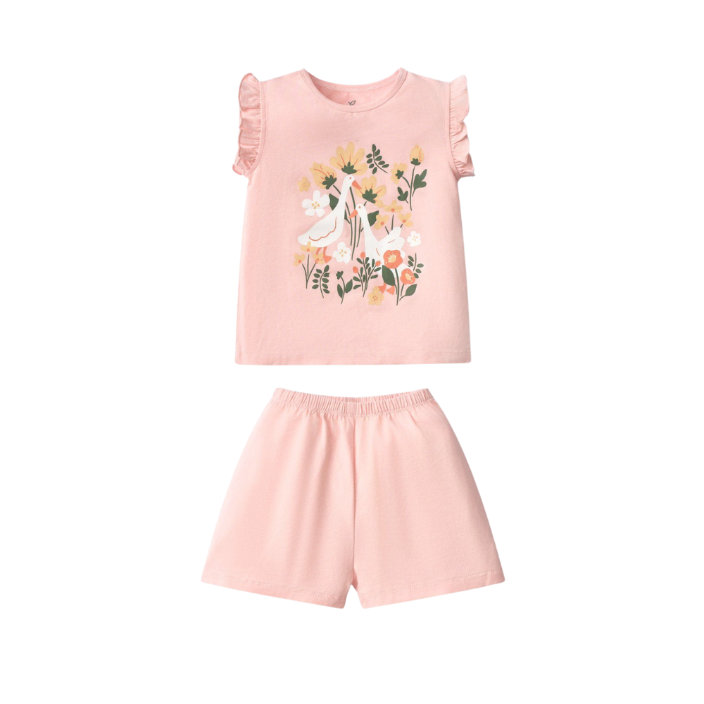 Bộ cộc tay La Pomme sắc màu bé yêu - 18M Hồng 3 Bo Coc Tay La Pomme Sac Mau Be Yeu 18m Hong 1