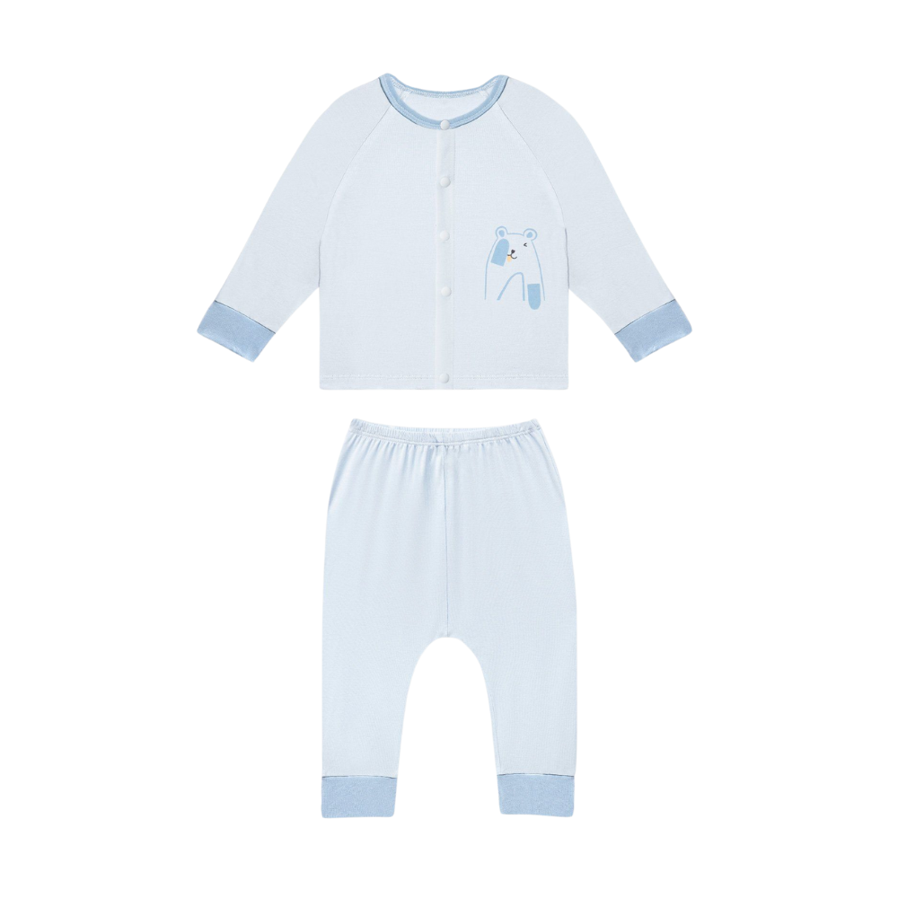 Bộ dài tay La Pomme cúc thẳng Gấu yêu của mẹ 4 Bo Dai Tay La Pomme Cuc Thang Gau Yeu Cua Me 2