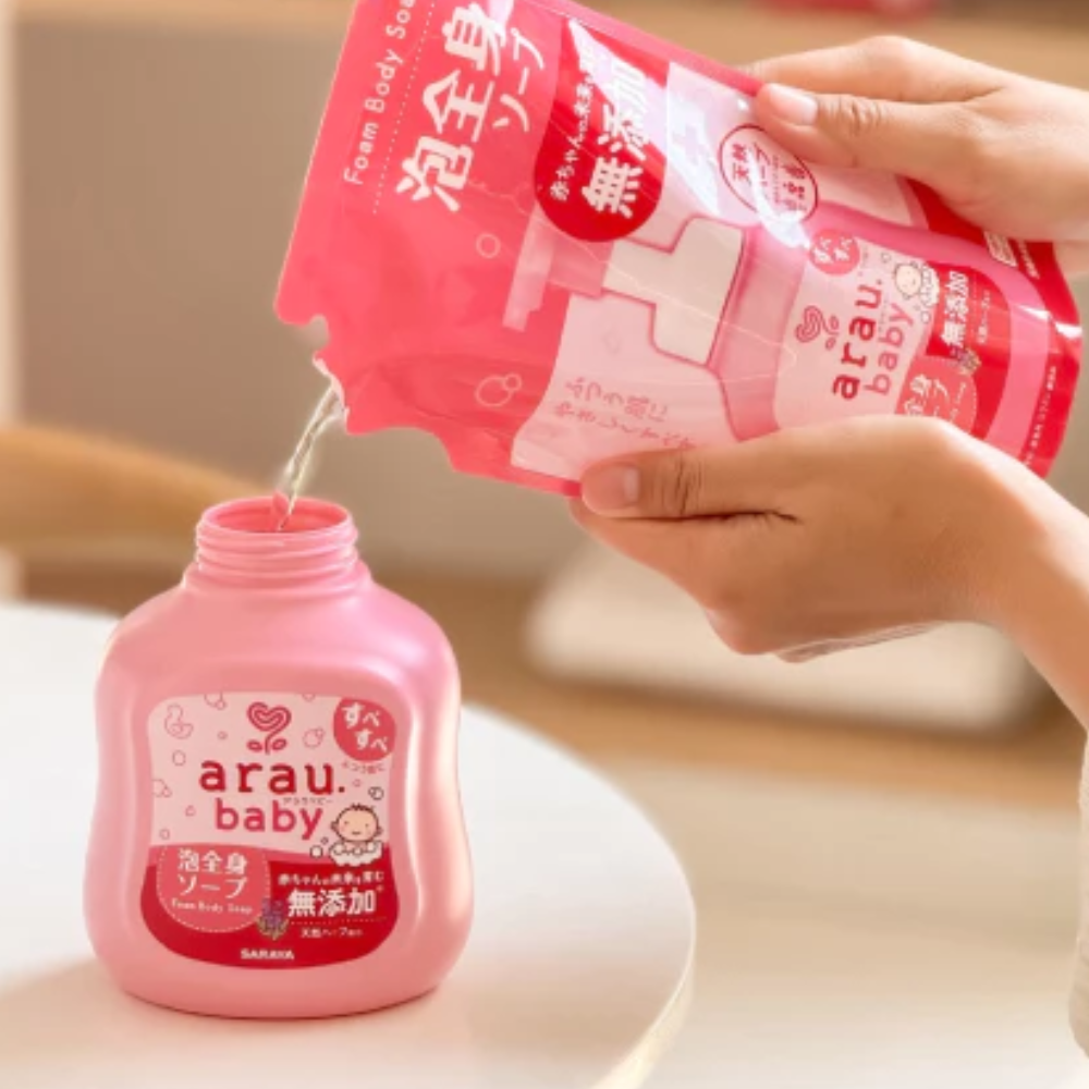 Bọt tắm gội thảo mộc Arau Baby - túi 400ml 4 Bot Tam Goi Thao Moc Arau Baby Tui 400ml 2