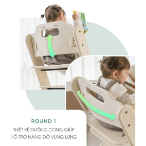 Ghế ăn dặm cao cấp High Chair Dono Mamazone - Beige (Kèm Nệm) 15 Ghe An Dam Cao Cap High Chair Dono Mamazone Beige Kem Nem 8