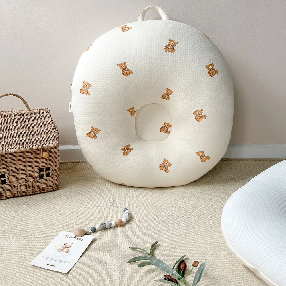 Gối chống trào ngược lụa cotton airmesh Mochee - Gấu Teddy 3 Gối Chong Trao Nguoc Lua Cotton Airmesh Mochee Gau Teddy 1