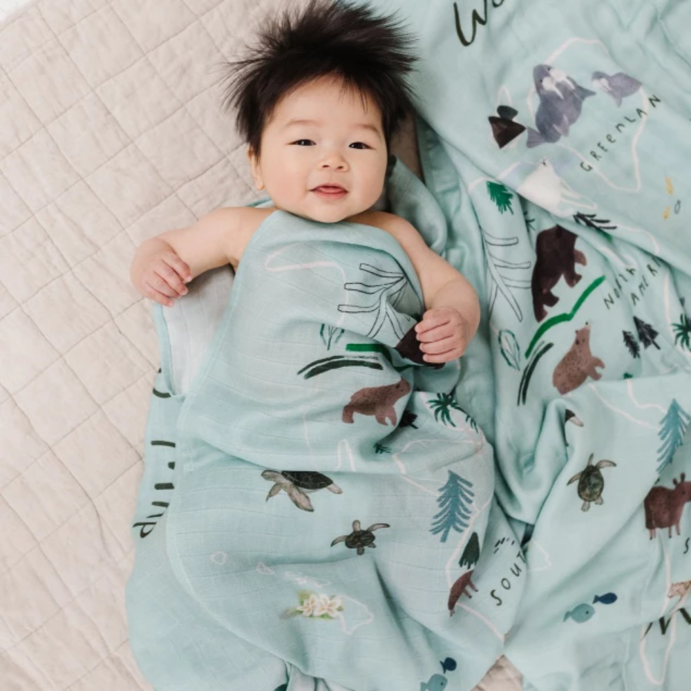 Khăn đa năng sợi tre thoáng khí cho bé 2 Khan Da Nang Soi Tre Thoang Khi Cho Be World Map