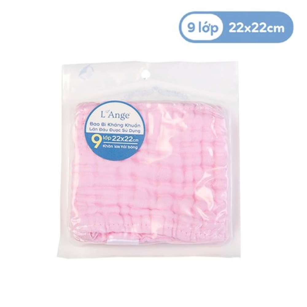Khăn nhỏ vải bông 9 lớp 22x22 - (Set 1cái) 3 Khan Nho Vai Bong 9 Lop 22x22 Hong Set 1 Cai