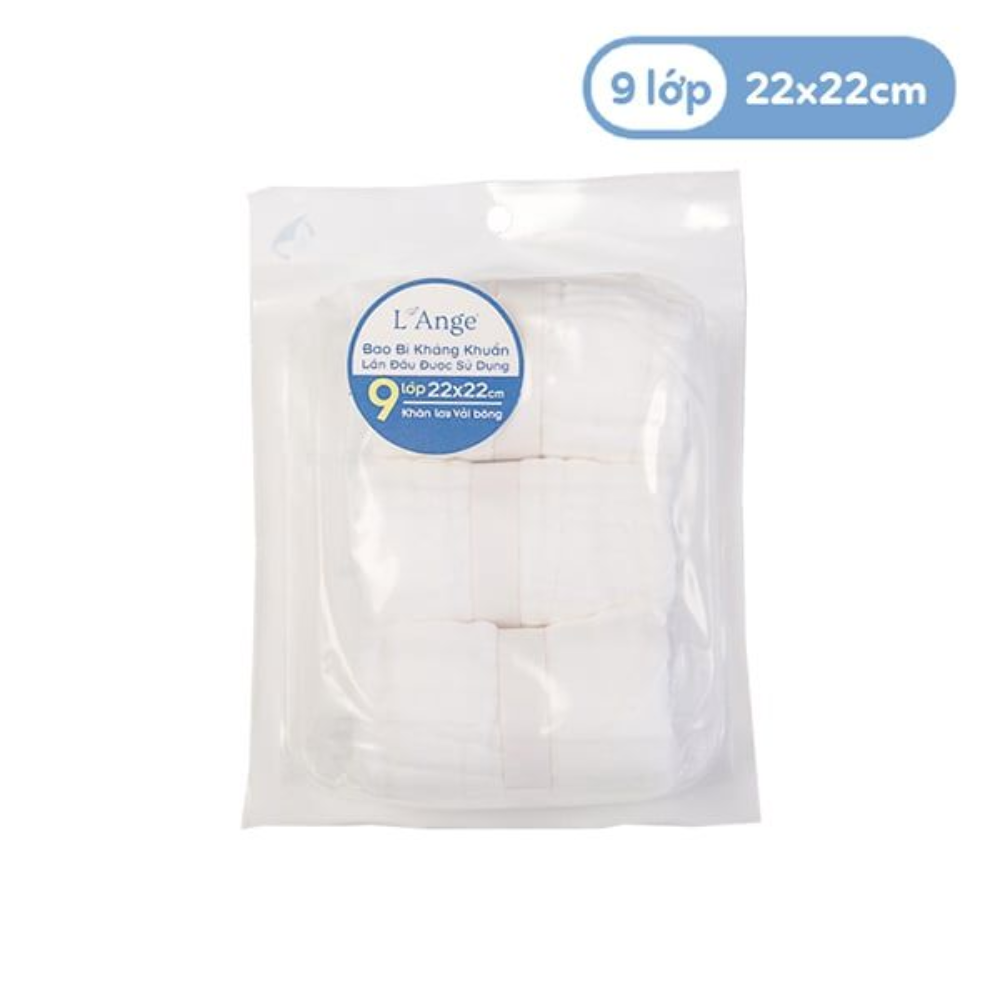 Khăn nhỏ vải bông 9 lớp 22x22 (Set 3 cái) 4 Khan Nho Vai Bong 9 Lop 22x22 Trang Set 3 Cai
