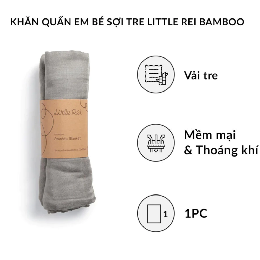 Khăn Quấn Em Bé Sợi Tre 120x120 Little Rei 3 Khan Quan Em Be Soi Tre 120x120 Little Rei