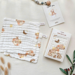 Khăn sữa xô 6 lớp họa tiết đủ mẫu Mochee 13 Khan Sua Xo 6 Lop Hoa Tiet Du Mau Mochee 6