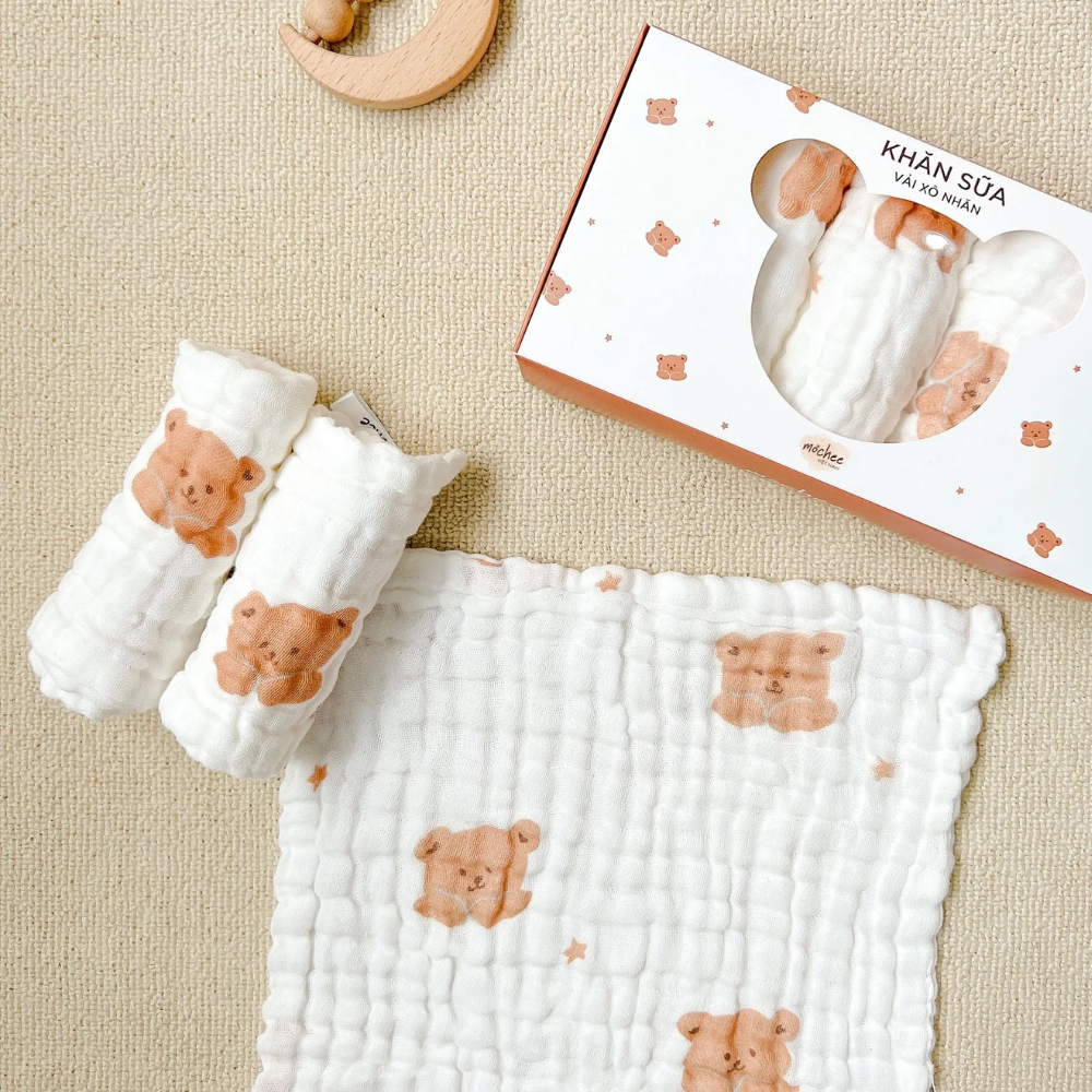 Khăn sữa xô xù Mochee 3 Khan Sua Xo Xu Mochee 1