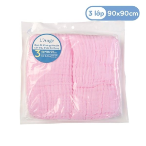L’Ange-Khăn tắm vải bông 3 lớp cho bé 90x90 (set 2 cái) 7 Khan Tam Vai Bong 3 Lop 90x90 Hong Set 2 Cai