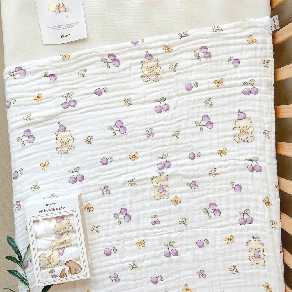 Khăn tắm xô 6 lớp họa tiết đủ mẫu Mochee 3 Khan Tam Xo 6 Lop Hoa Tiet Du Mau Mochee 1