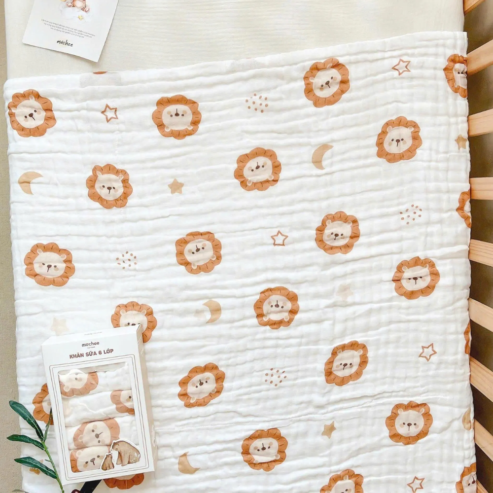 Khăn tắm xô 6 lớp họa tiết đủ mẫu Mochee 4 Khan Tam Xo 6 Lop Hoa Tiet Du Mau Mochee 2