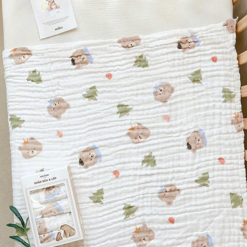 Khăn tắm xô 6 lớp họa tiết đủ mẫu Mochee 7 Khan Tam Xo 6 Lop Hoa Tiet Du Mau Mochee 3