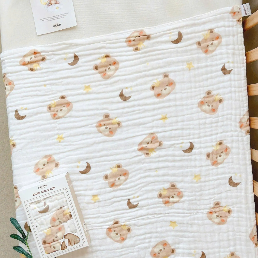 Khăn tắm xô 6 lớp họa tiết đủ mẫu Mochee 5 Khan Tam Xo 6 Lop Hoa Tiet Du Mau Mochee 5