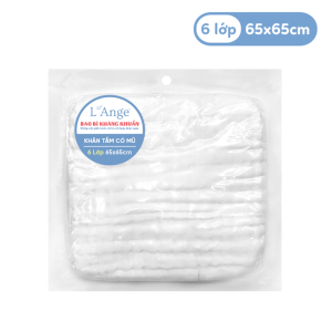 L'Ange-Khăn tắm vải bông có nón 6 lớp cho bé 65*65cm 11 Lange Khan Tam Vai Bong Co Non 6 Lop Cho Be 65x65cm Trang