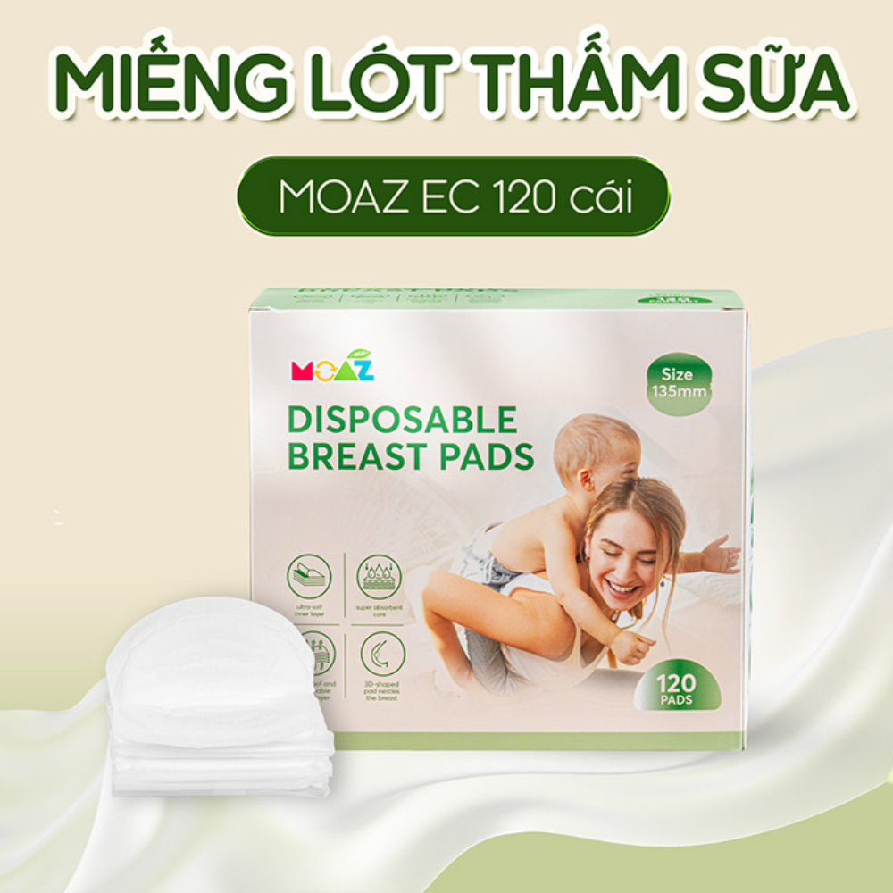 Miếng lót thấm sữa cho mẹ Moaz Eco (Túi 120 cái) 3 Mieng Lot Tham Sua Cho Me Moaz Eco Tui 120 Cai 1
