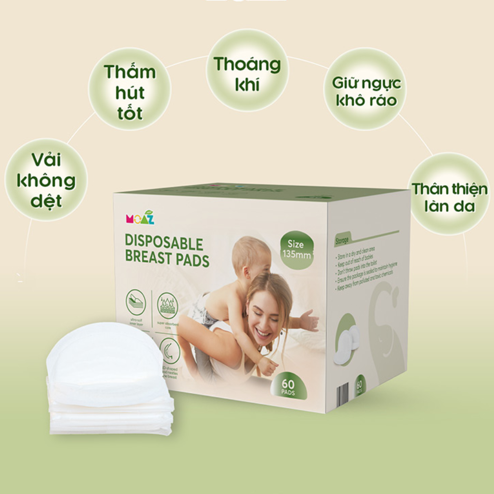 Miếng lót thấm sữa cho mẹ Moaz Eco (Túi 120 cái) 5 Mieng Lot Tham Sua Cho Me Moaz Eco Tui 120 Cai 3