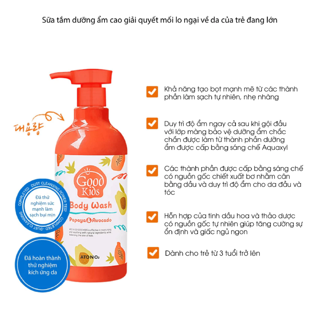 Sữa tắm Good Kids Atono2 500g (3y+) 500g 6 Sua Tam Good Kids Atono2 500g 3y 3