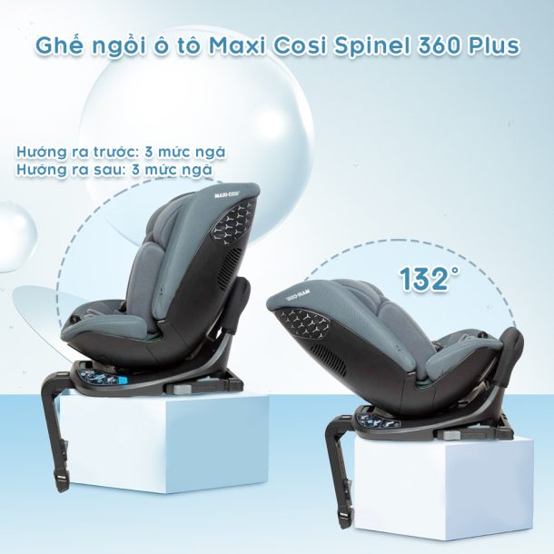 Ghế ngồi ô tô Maxi Cosi Spinel 360 Plus (0 – 12 tuổi), Authentic Graphite 3 Ghe Ngoi O To Maxi Cosi Spinel 360 Plus 0 12 Tuoi Authentic Graphite 1