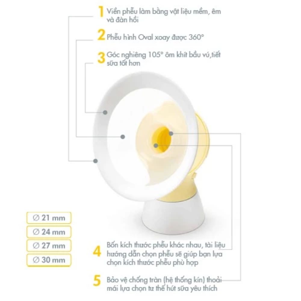 Phễu Medela Flex dùng cho máy hút sữa Medela 8 pheu-medela-flex-dung-cho-may-hut-sua-medela
