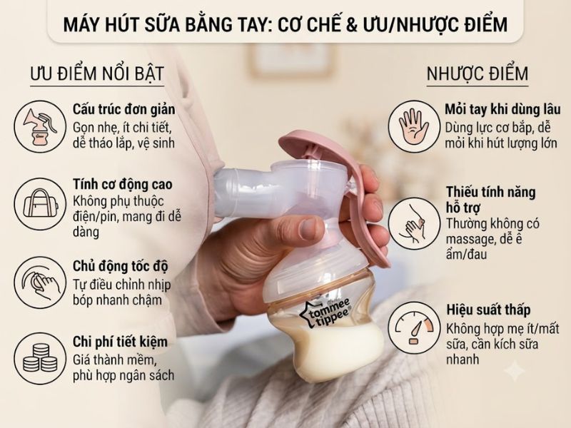 Nên mua máy hút sữa bằng tay hay điện? Cẩm nang chọn mua chuẩn xác cho mẹ bỉm 3 Nen Mua May Hut Sua Bang Tay Hay Dien 3