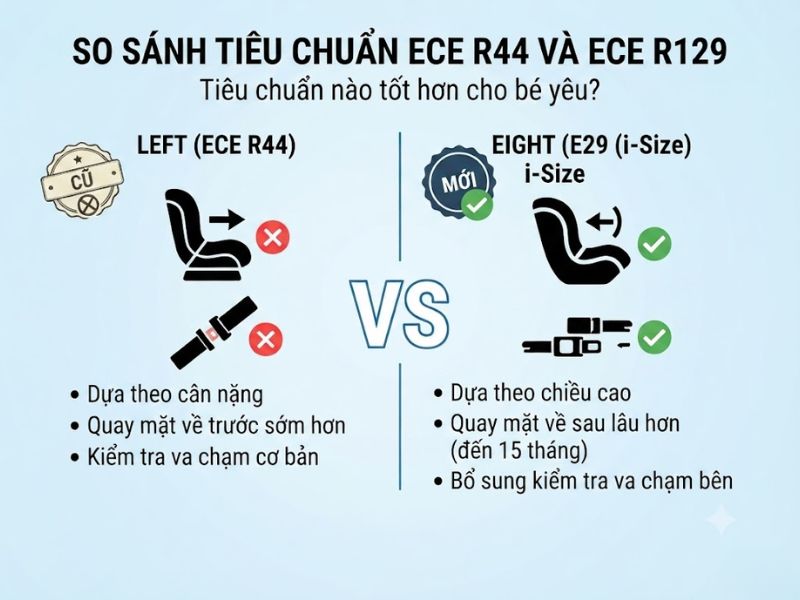 So sánh tiêu chuẩn ECE R44 và ECE R129: Tiêu chuẩn nào tốt hơn cho bé yêu? 1 So Sanh Tieu Chuan Ece R44 Va Ece R129 1