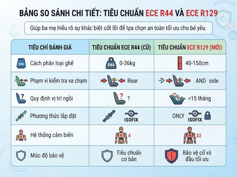 So sánh tiêu chuẩn ECE R44 và ECE R129: Tiêu chuẩn nào tốt hơn cho bé yêu? 4 So Sanh Tieu Chuan Ece R44 Va Ece R129 4